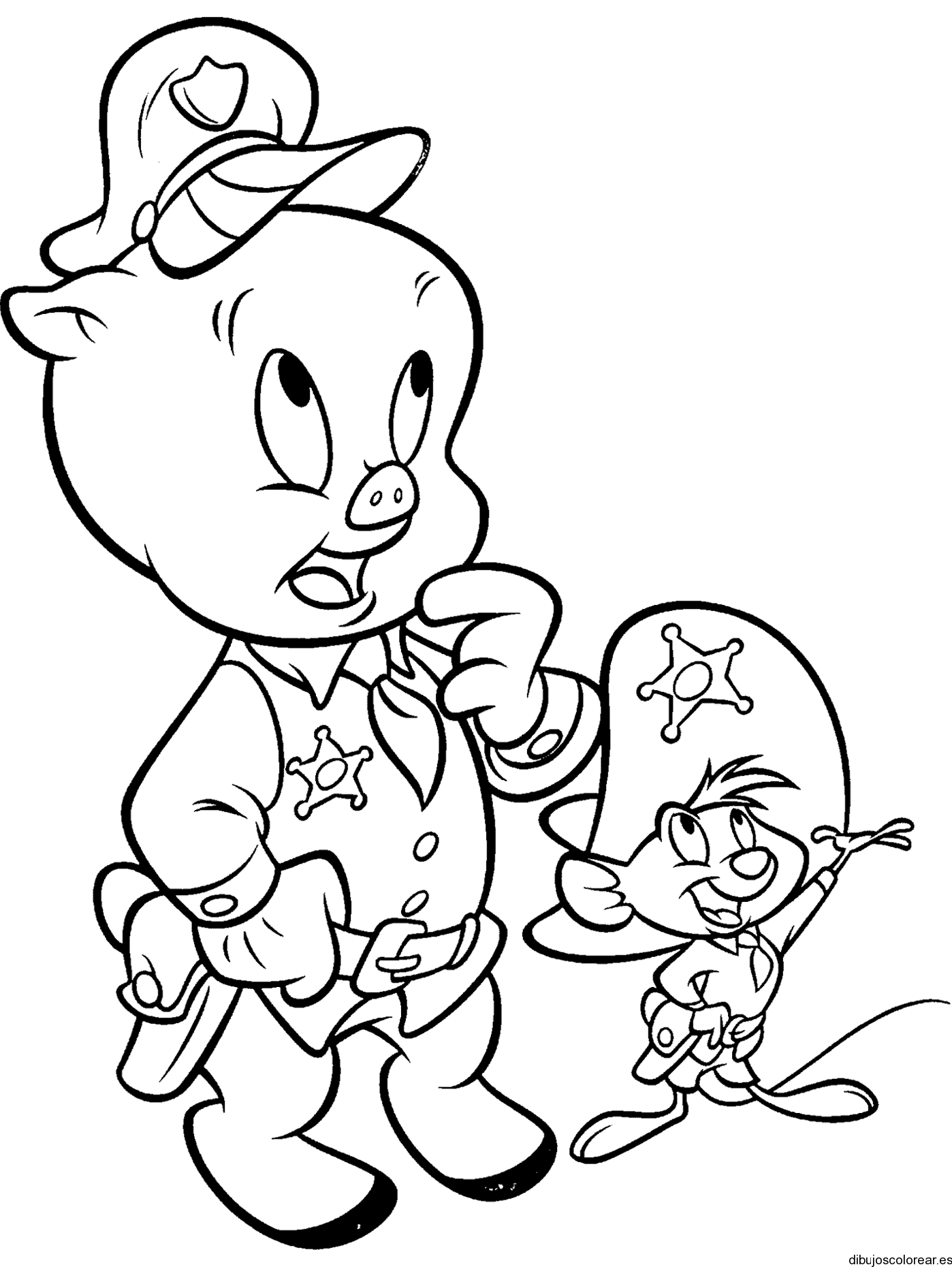Dibujo de Porky y Speedy González