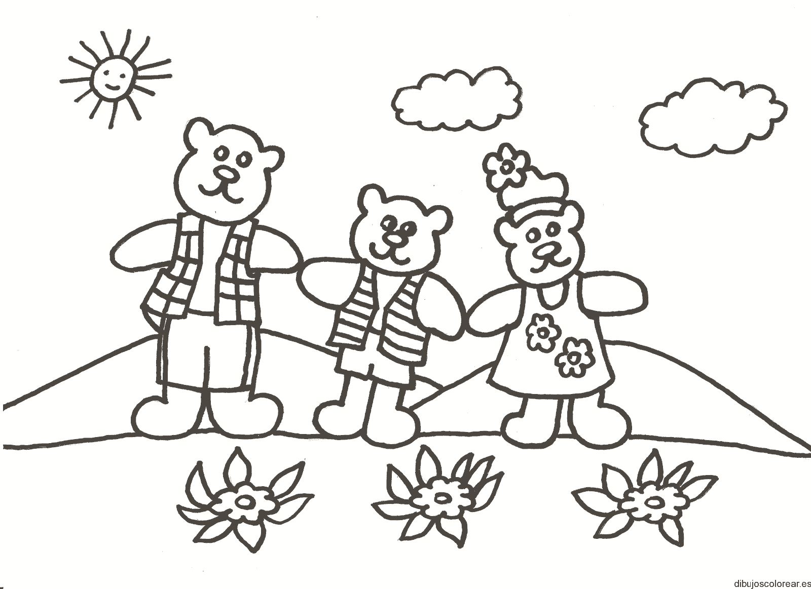 Dibujo de dos osos y una osa