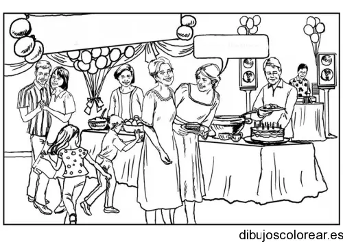 Dibujo de una reunión familiar