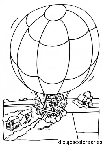 Dibujo de niños en un globo