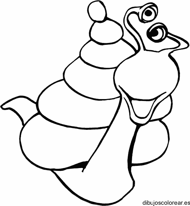 Dibujo de un caracol con ojos en antenas