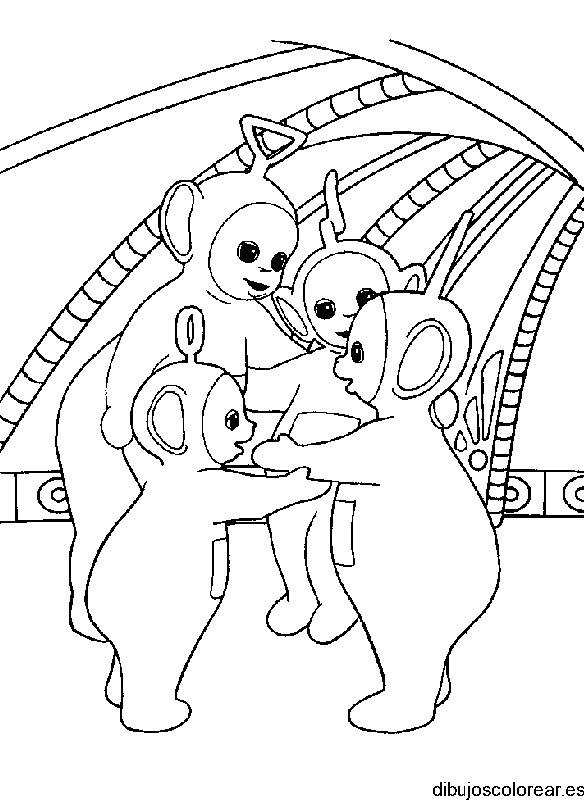 Dibujo de los teletubbies jugando