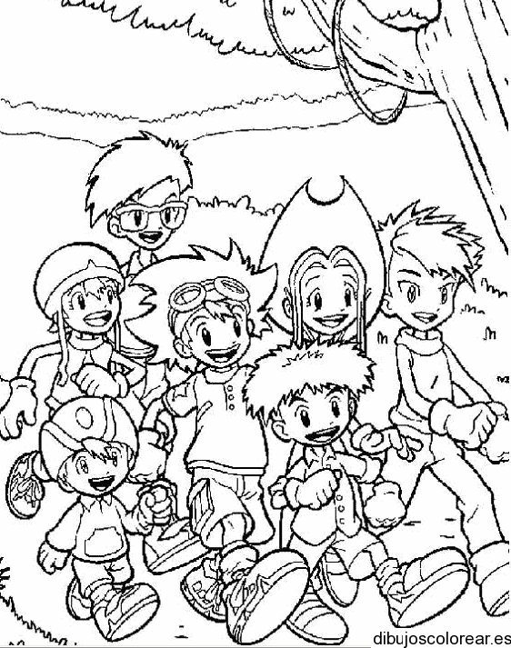Dibujo de la pandilla Digimon