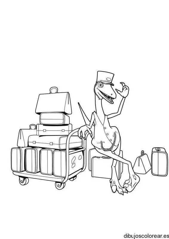 Dibujo de una dinosaurio maletero 