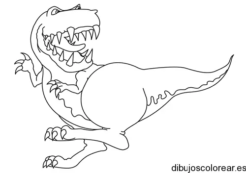 Dibujo de un Tiranosaurio Rex rugiendo