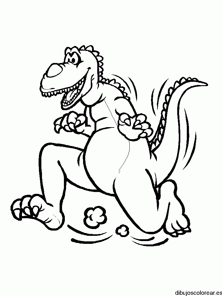 Dibujo de un dinosaurio corriendo