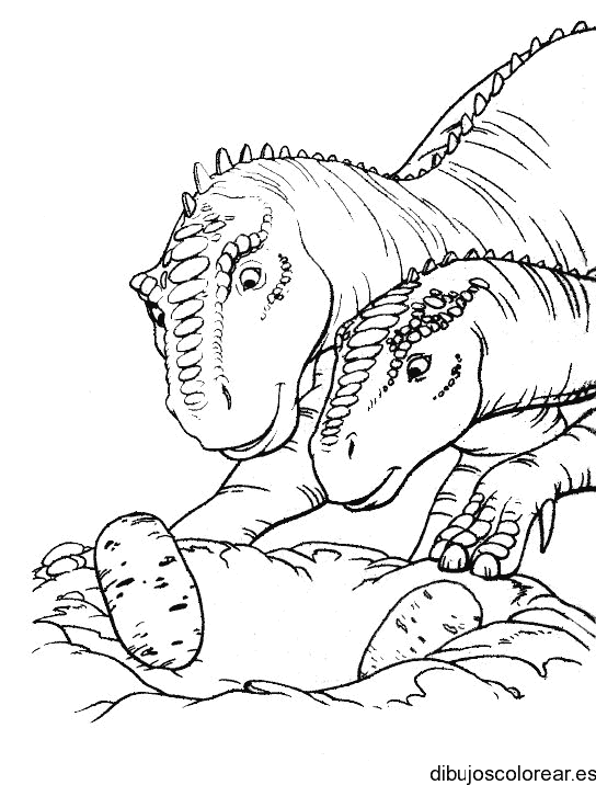 Dibujo de dinosaurios y un huevo