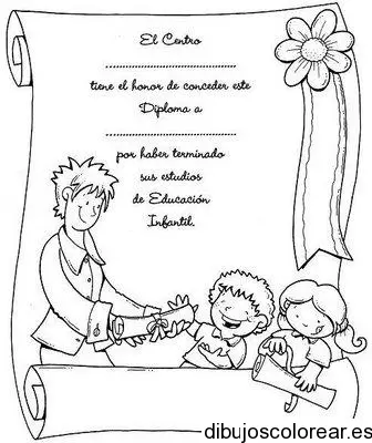 Dibujo de un diploma escolar