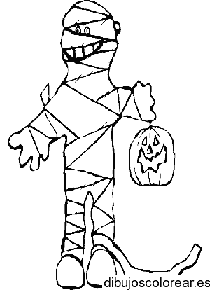 Dibujo de una momia en Halloween
