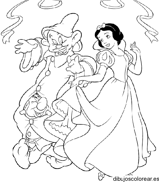 Dibujo de Blancanieves bailando