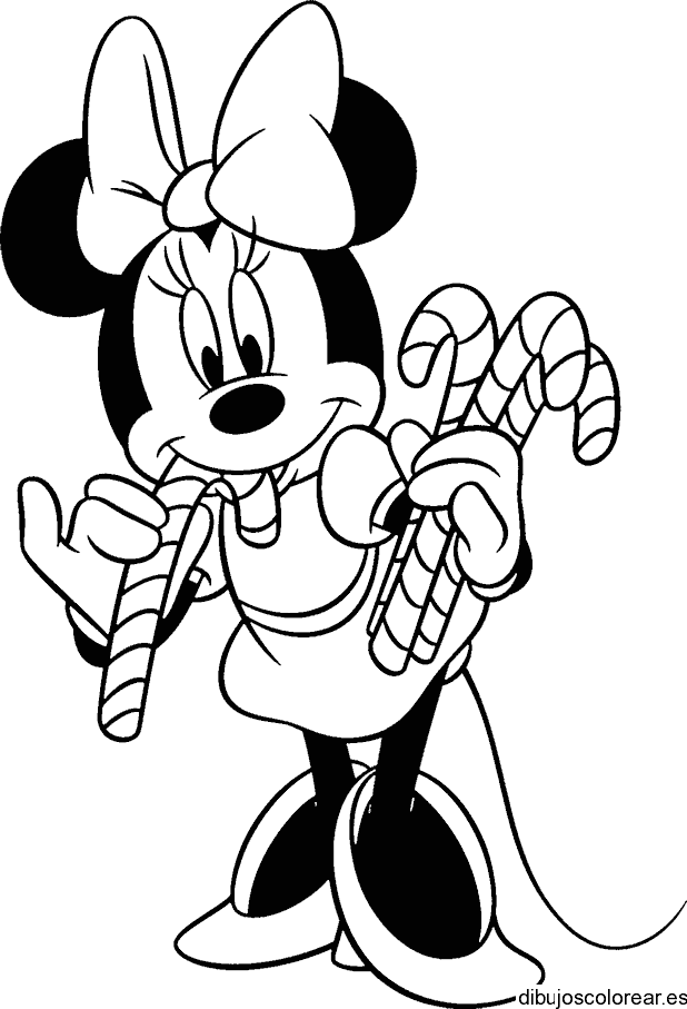 Dibujo de Minnie Mouse con dulces