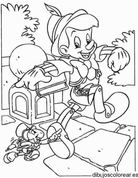 Dibujo de Pinocho y Pepe Grillo