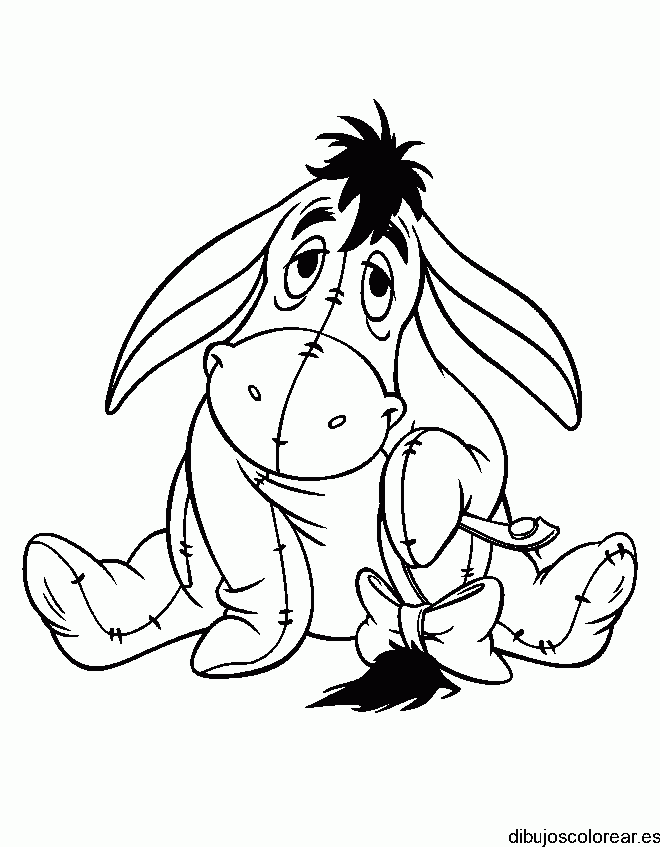 Dibujo del burro Igor sentado