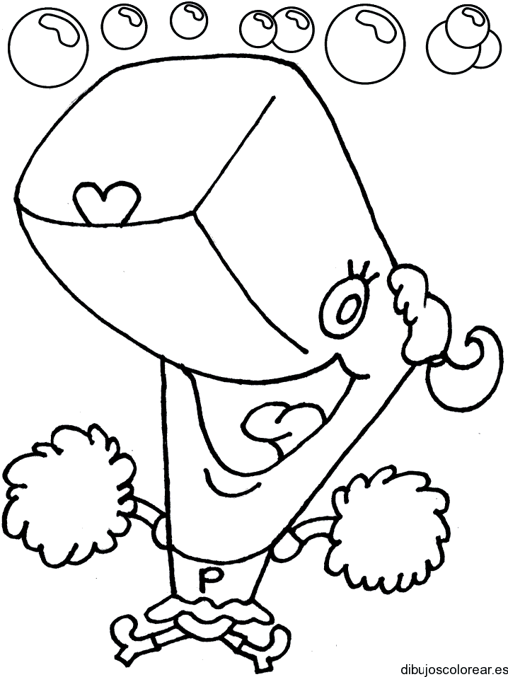 Dibujo de divertida cheerleader