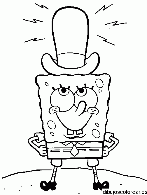 Dibujo de Bob la esponja con sombrero