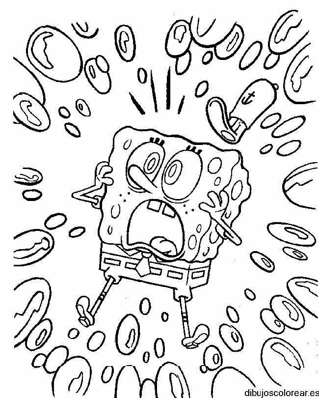 Dibujo Bob Esponja asustado