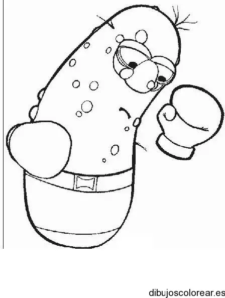 Dibujo de un pepino boxeador 