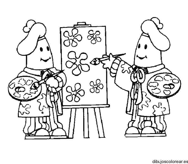 Dibujo de Bananas pintando