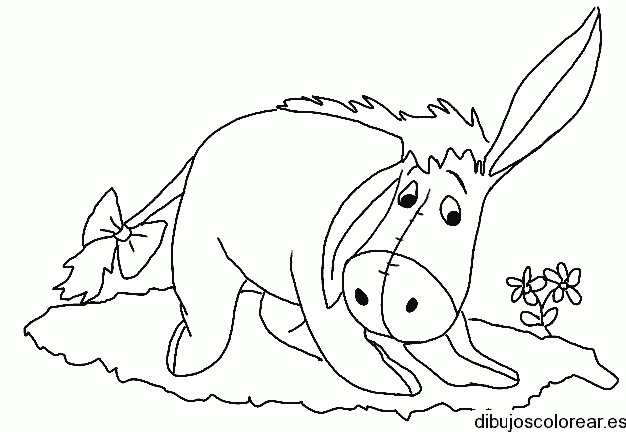 Dibujo del burro Igor asustado