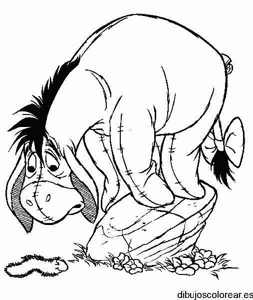 Dibujo del burro Igor y un gusano