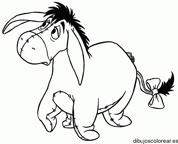 Dibujo del burro Igor de paseo