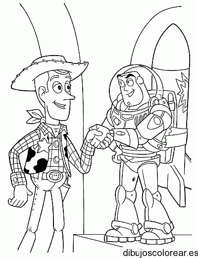 Dibujo de Woody con Buzz