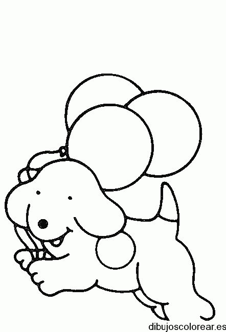 Dibujo de un perro con globos