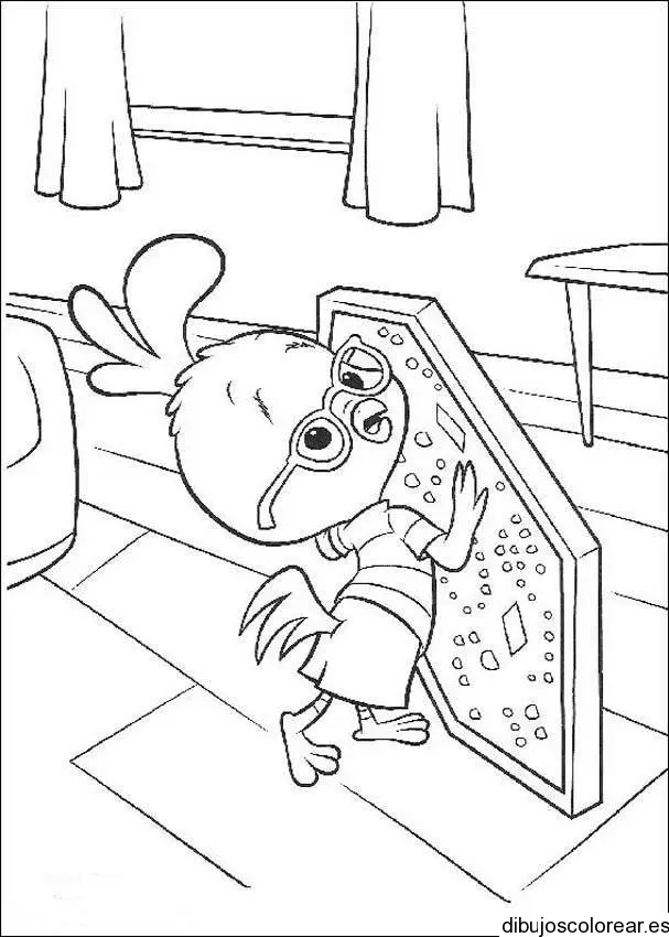 Dibujo de pollito en casa