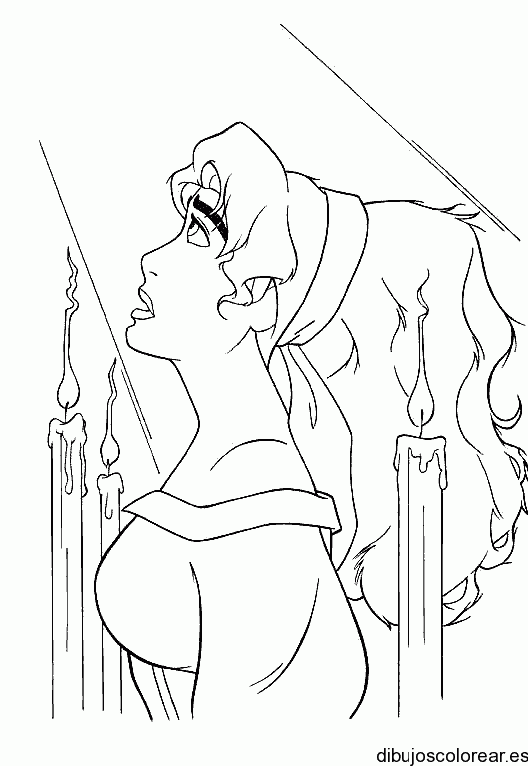 Dibujo de Esmeralda asustada
