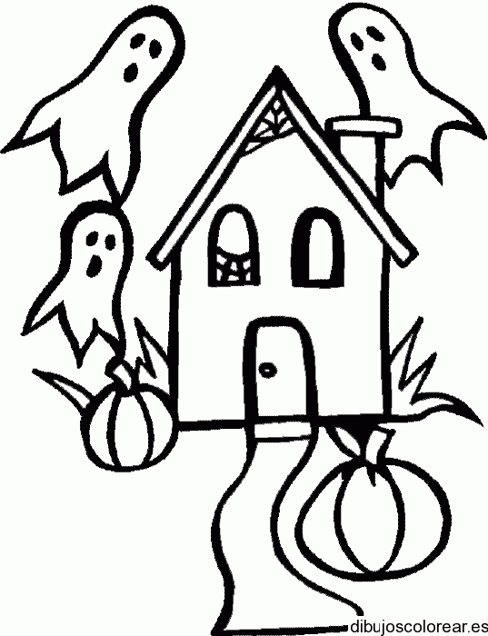 Dibujo de una casa de fantasmas 