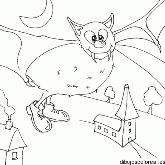 Dibujo de un gran murciélago 