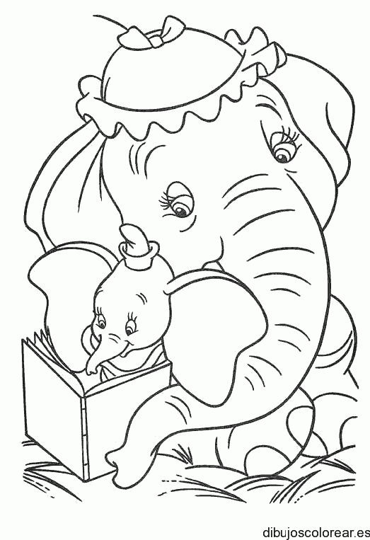 Dibujo de un elefante y su madre