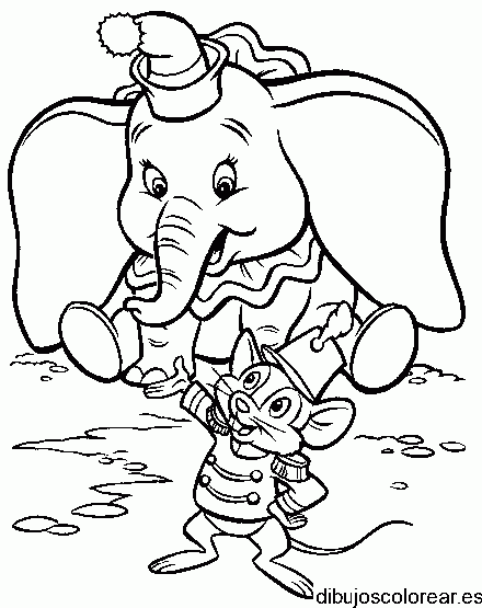 Dibujo de Dumbo en el circo