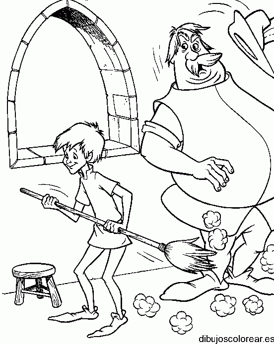 Dibujo de niño con escoba