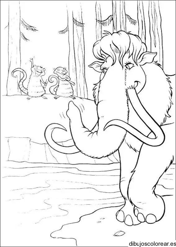 Dibujo de un mamut saludando