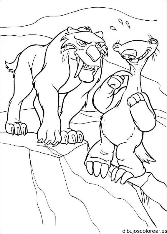 Dibujo de un león bravo