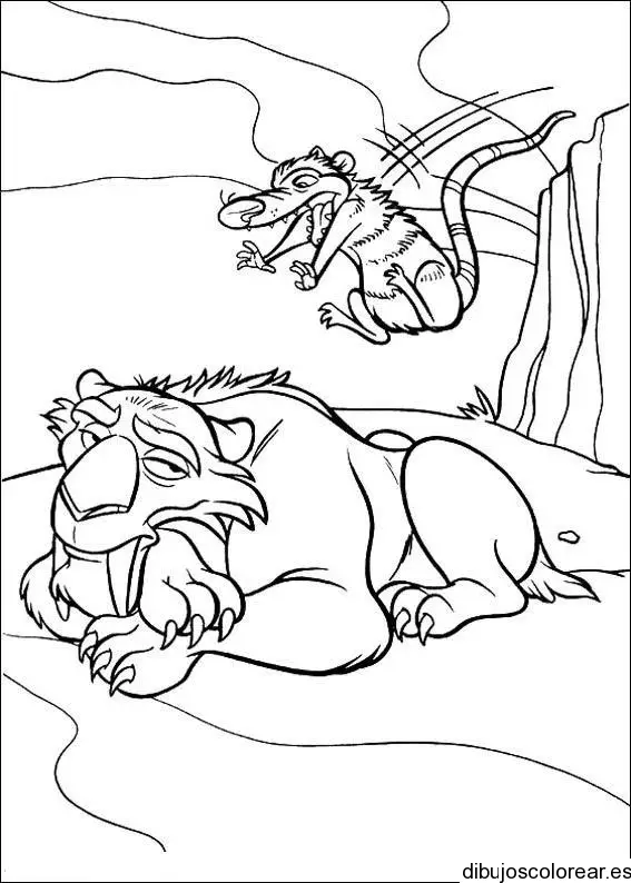 Dibujo de un animal al ataque