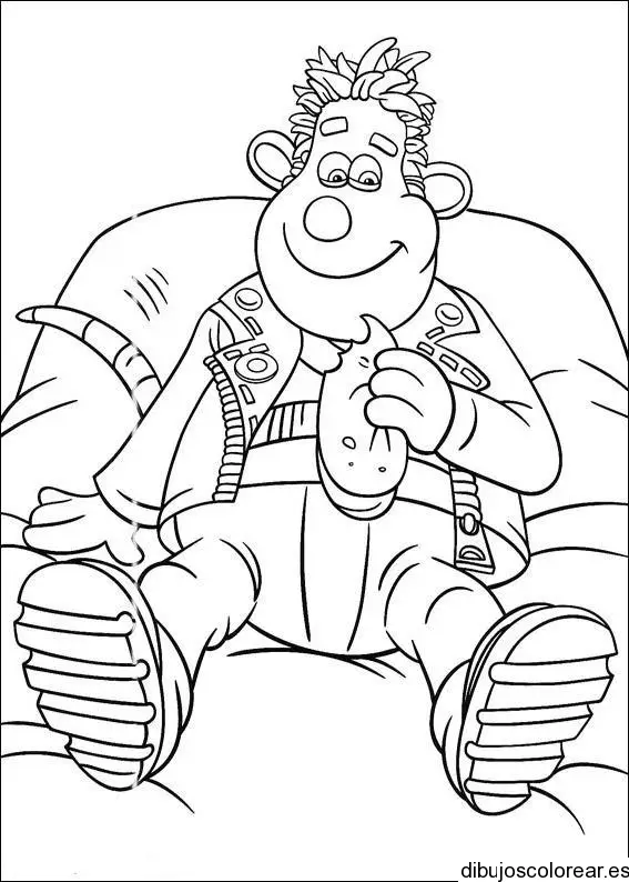 Dibujo de personaje comiendo hot dog