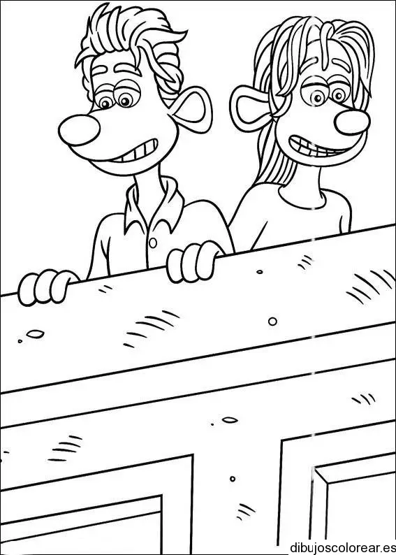Dibujo de una pareja de ratones asustados
