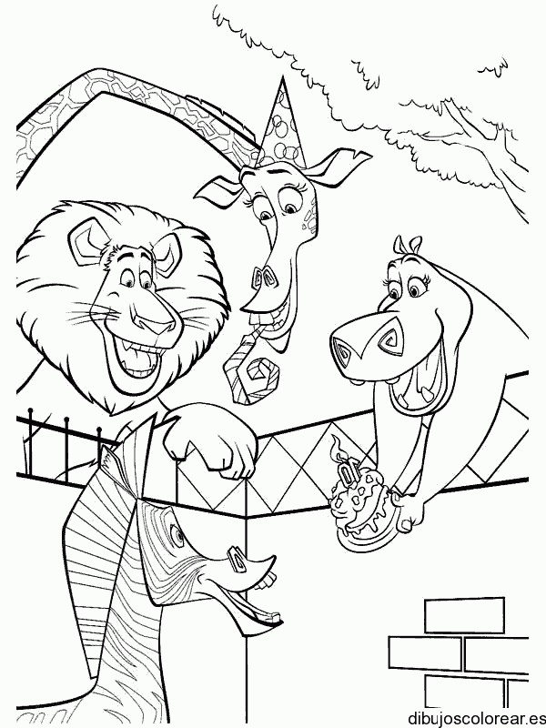 Dibujo de personajes de Madagascar