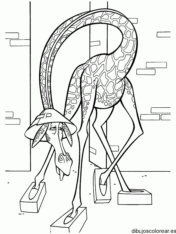 Dibujo de una jirafa asustada