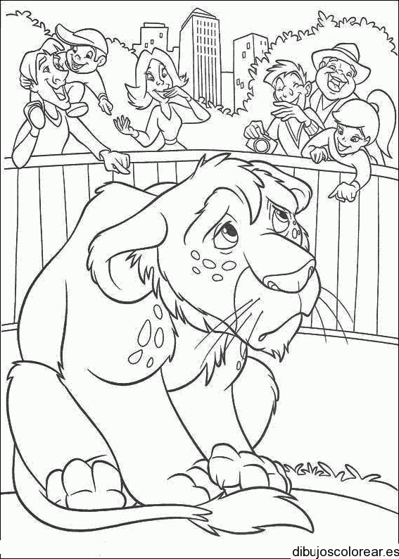 Dibujo de un león llorando