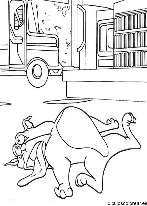 Dibujo de un monstruo en la calle