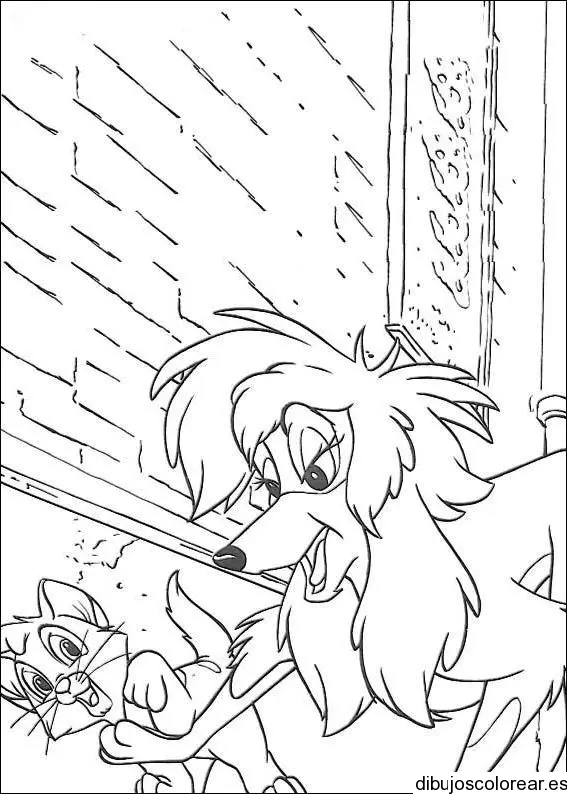 Dibujo de un perro y un gato