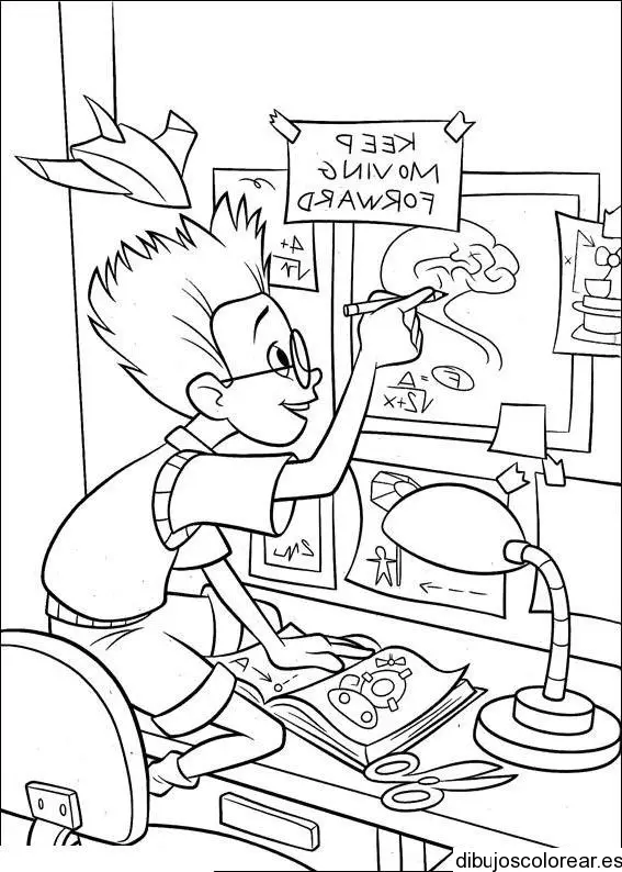 Dibujo de un niño matemático