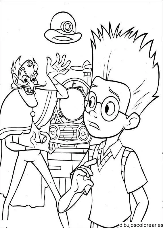 Dibujo de un niño y un villano