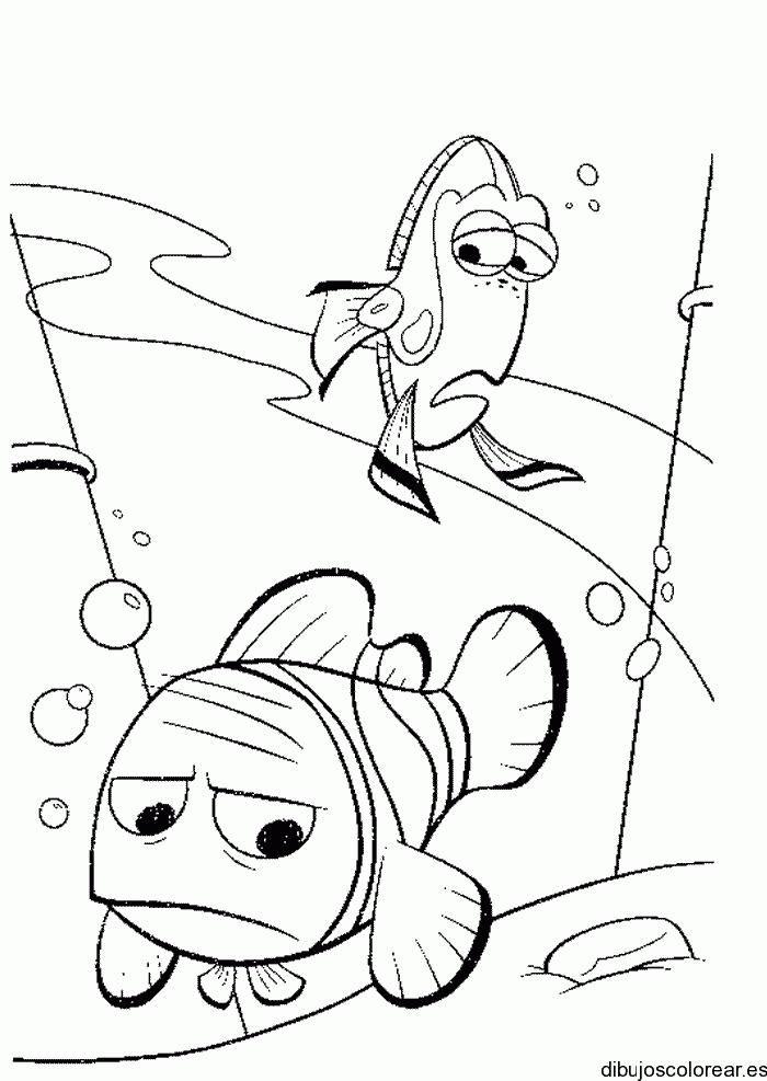 Dibujo de un pez triste