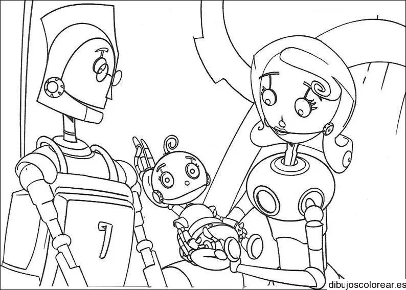 Dibujo de una familia de robots