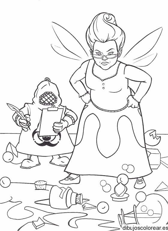 Dibujo del hada madrina enfadada