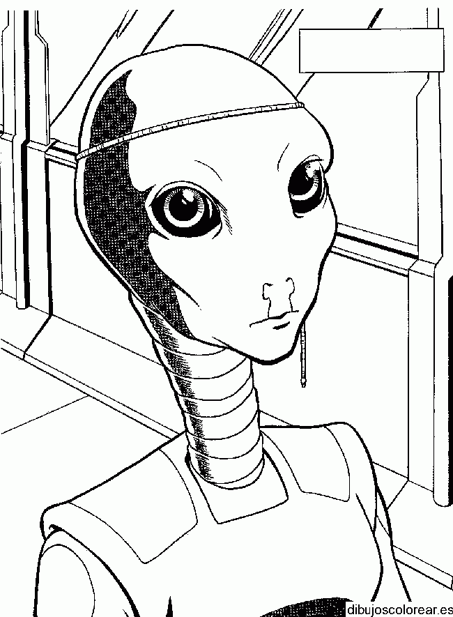 Dibujo de un Alien observando